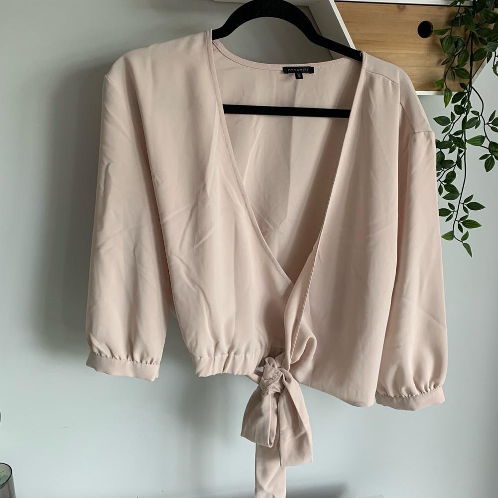 Cream Tie up Blouse